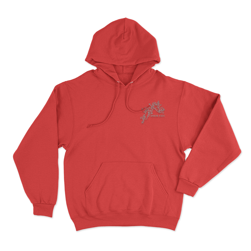 Amor Fati Cherub Unisex Hoodie Red Amor Fati Cherub Unisex Hoodie Red