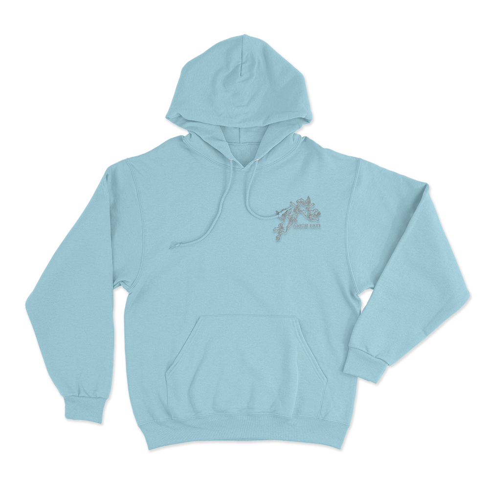 Amor Fati Cherub Unisex Hoodie Sky Blue Amor Fati Cherub Unisex Hoodie Sky Blue