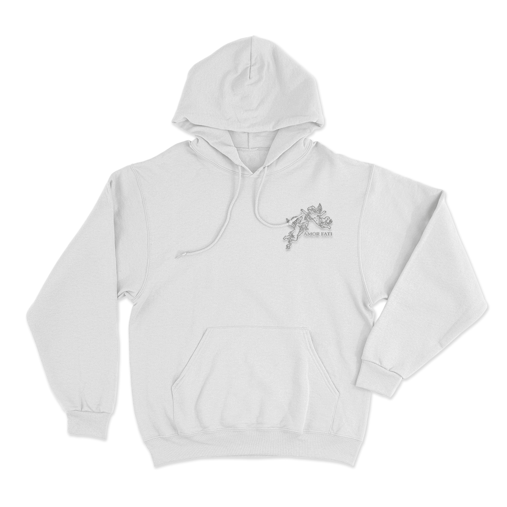 Amor Fati Cherub Unisex Hoodie White Amor Fati Cherub Unisex Hoodie White