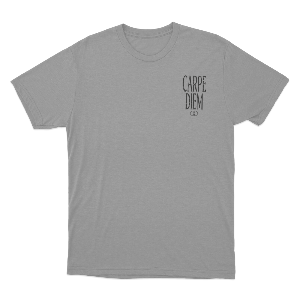 Joe Bartolozzi Carpe Diem Print Unisex T Shirt Grey Joe Bartolozzi Carpe Diem Print Unisex T Shirt Grey