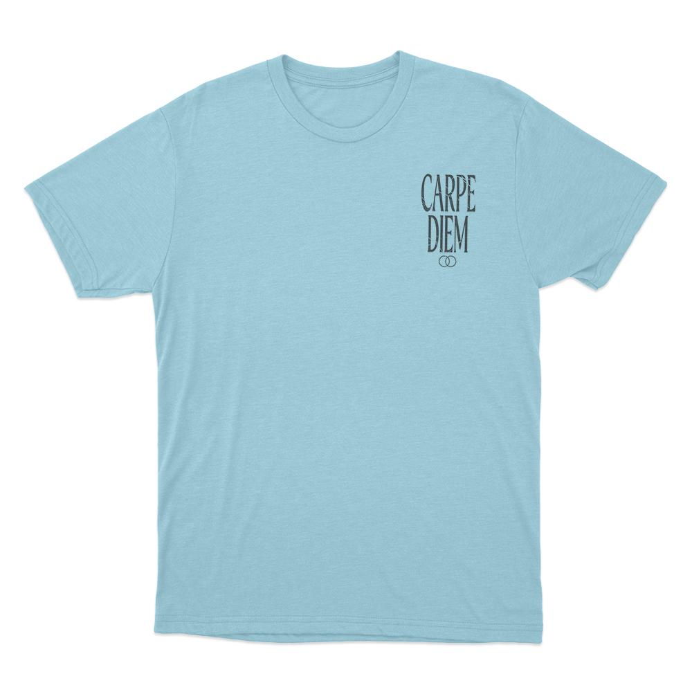 Joe Bartolozzi Carpe Diem Print Unisex T Shirt Sky Blue Joe Bartolozzi Carpe Diem Print Unisex T Shirt Sky Blue