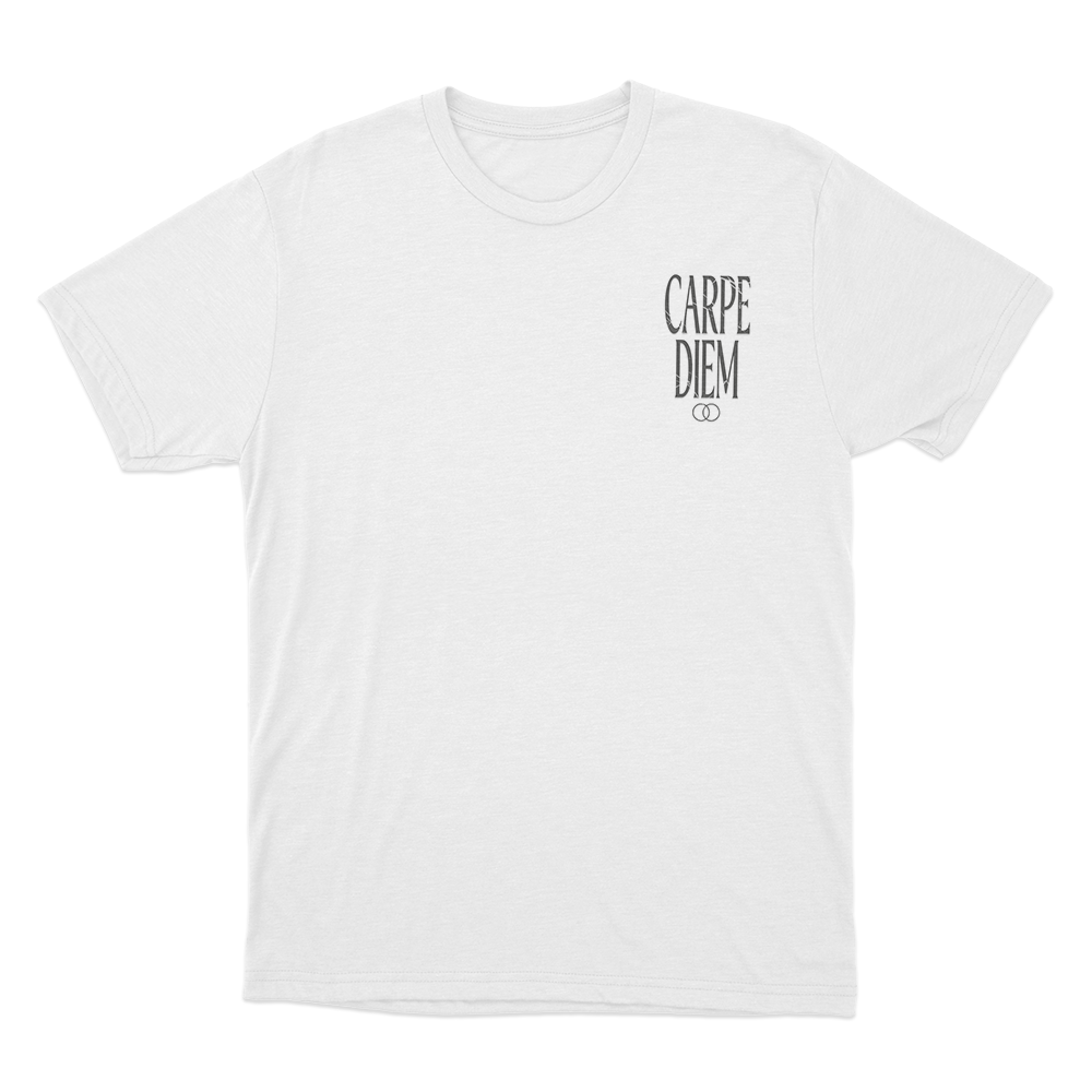 Joe Bartolozzi Carpe Diem Print Unisex T Shirt White Joe Bartolozzi Carpe Diem Print Unisex T Shirt White