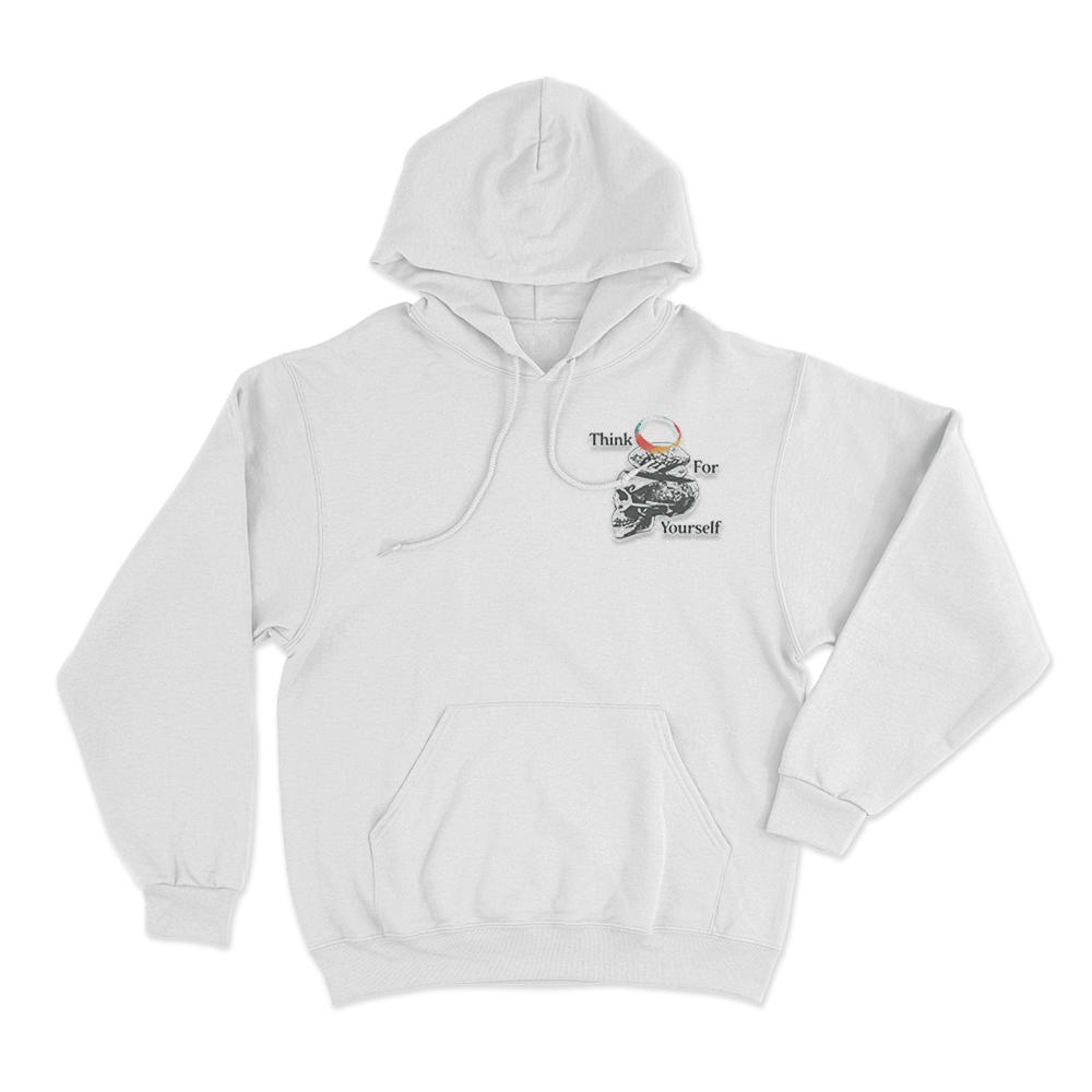 Skull Brain Unisex Hoodie White Skull Brain Unisex Hoodie White