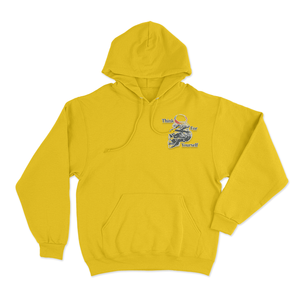 Skull Brain Unisex Hoodie Yellow Skull Brain Unisex Hoodie Yellow